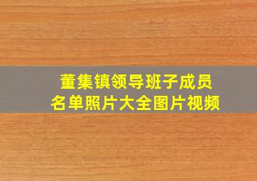 董集镇领导班子成员名单照片大全图片视频