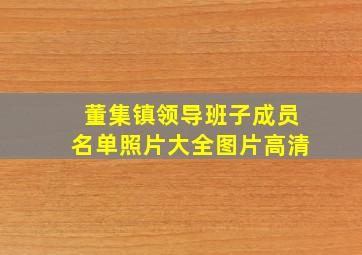 董集镇领导班子成员名单照片大全图片高清