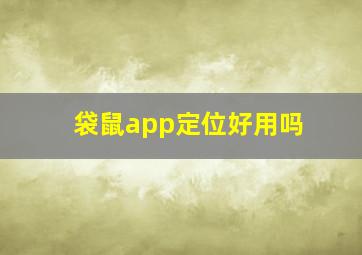 袋鼠app定位好用吗