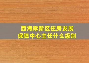 西海岸新区住房发展保障中心主任什么级别