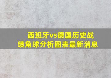 西班牙vs德国历史战绩角球分析图表最新消息