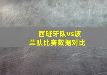 西班牙队vs波兰队比赛数据对比