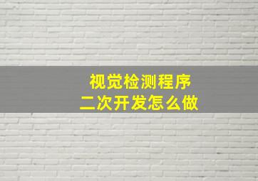 视觉检测程序二次开发怎么做