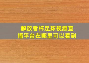 解放者杯足球视频直播平台在哪里可以看到