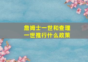 詹姆士一世和查理一世推行什么政策