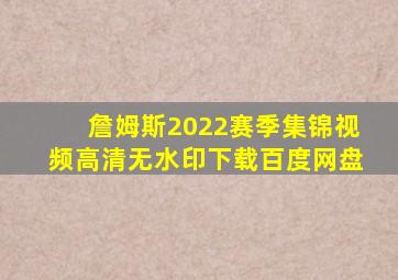 詹姆斯2022赛季集锦视频高清无水印下载百度网盘