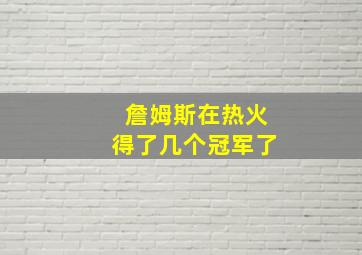 詹姆斯在热火得了几个冠军了