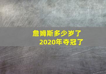 詹姆斯多少岁了2020年夺冠了