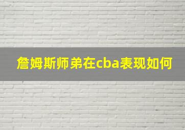 詹姆斯师弟在cba表现如何