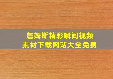 詹姆斯精彩瞬间视频素材下载网站大全免费