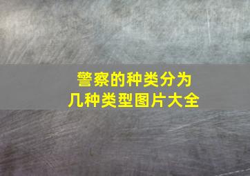 警察的种类分为几种类型图片大全