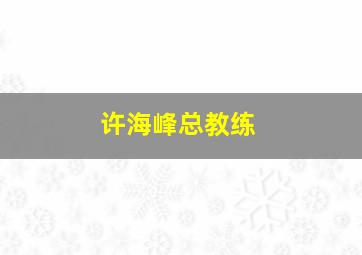 许海峰总教练