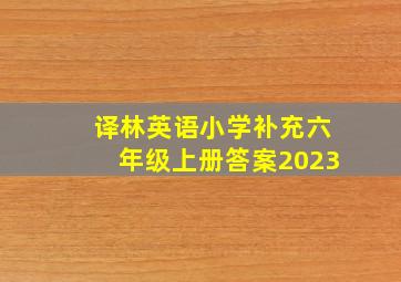 译林英语小学补充六年级上册答案2023