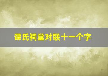 谭氏祠堂对联十一个字