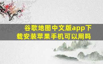 谷歌地图中文版app下载安装苹果手机可以用吗