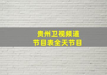 贵州卫视频道节目表全天节目