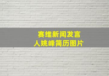 赛维新闻发言人姚峰简历图片