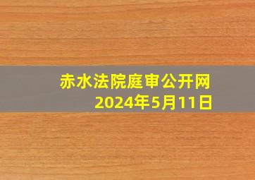 赤水法院庭审公开网2024年5月11日