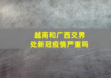 越南和广西交界处新冠疫情严重吗