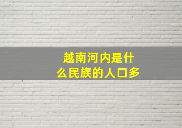 越南河内是什么民族的人口多