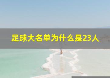 足球大名单为什么是23人