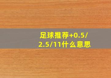 足球推荐+0.5/2.5/11什么意思