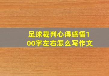 足球裁判心得感悟100字左右怎么写作文