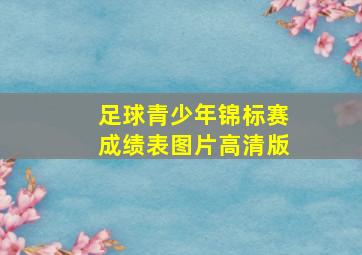 足球青少年锦标赛成绩表图片高清版