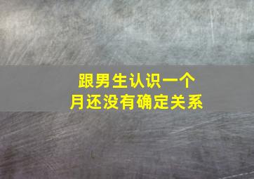 跟男生认识一个月还没有确定关系