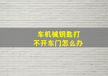 车机械钥匙打不开车门怎么办