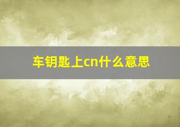 车钥匙上cn什么意思