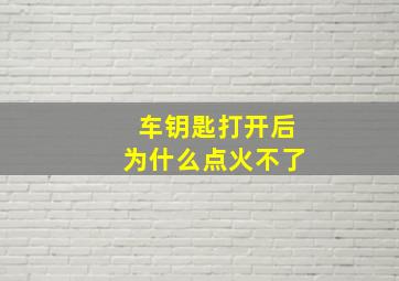 车钥匙打开后为什么点火不了