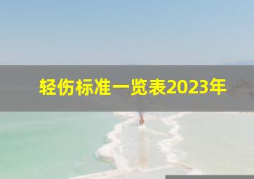 轻伤标准一览表2023年