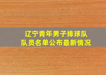 辽宁青年男子排球队队员名单公布最新情况