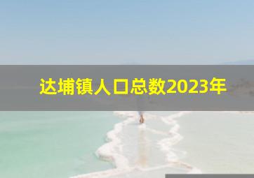 达埔镇人口总数2023年