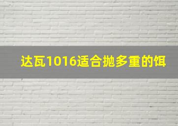 达瓦1016适合抛多重的饵