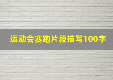 运动会赛跑片段描写100字