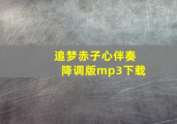 追梦赤子心伴奏降调版mp3下载