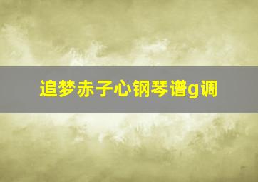 追梦赤子心钢琴谱g调