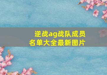 逆战ag战队成员名单大全最新图片