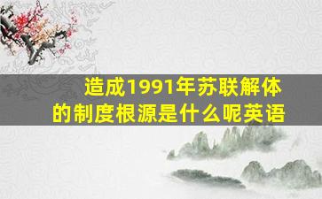 造成1991年苏联解体的制度根源是什么呢英语