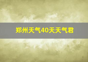 郑州天气40天天气君