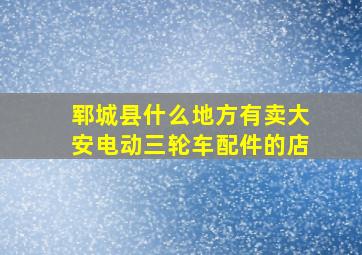 郓城县什么地方有卖大安电动三轮车配件的店