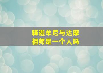 释迦牟尼与达摩祖师是一个人吗