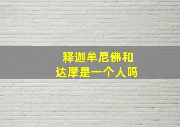 释迦牟尼佛和达摩是一个人吗