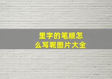 里字的笔顺怎么写呢图片大全