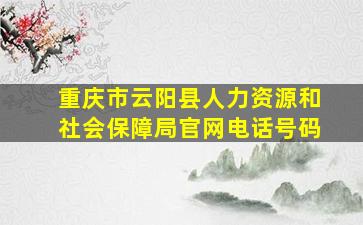 重庆市云阳县人力资源和社会保障局官网电话号码