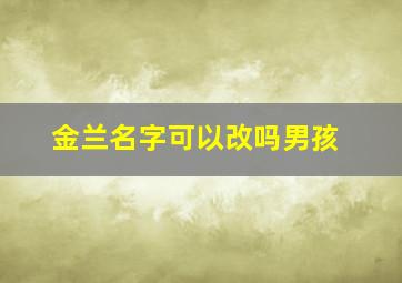 金兰名字可以改吗男孩