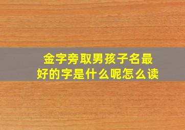 金字旁取男孩子名最好的字是什么呢怎么读