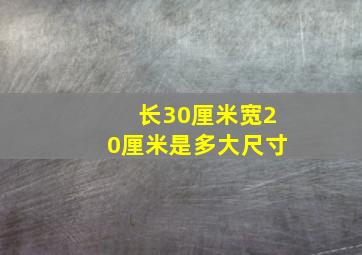 长30厘米宽20厘米是多大尺寸